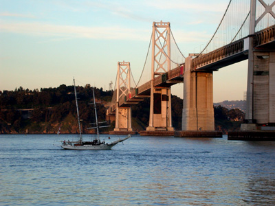 Bay Bridge and Boat