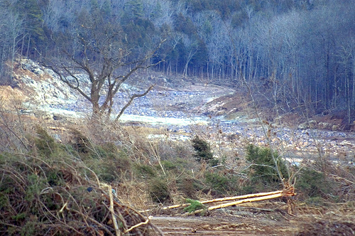 Path of Water down Mountain