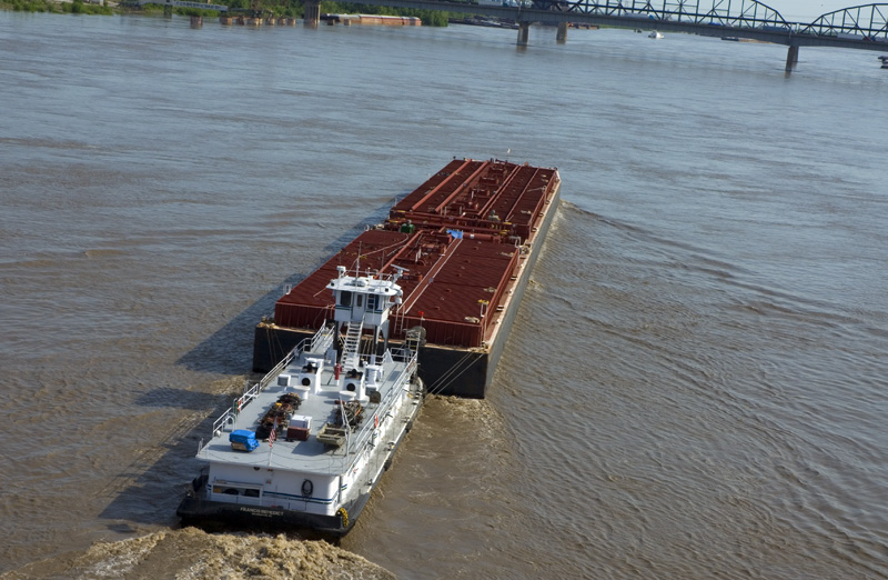 Barge on River