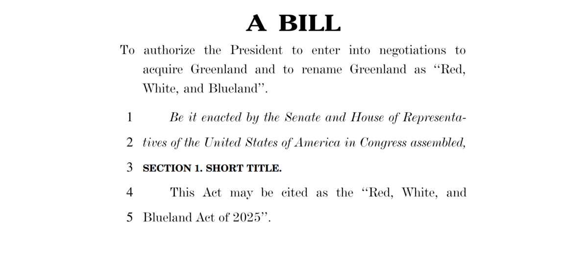 Screenshot of the bill's text