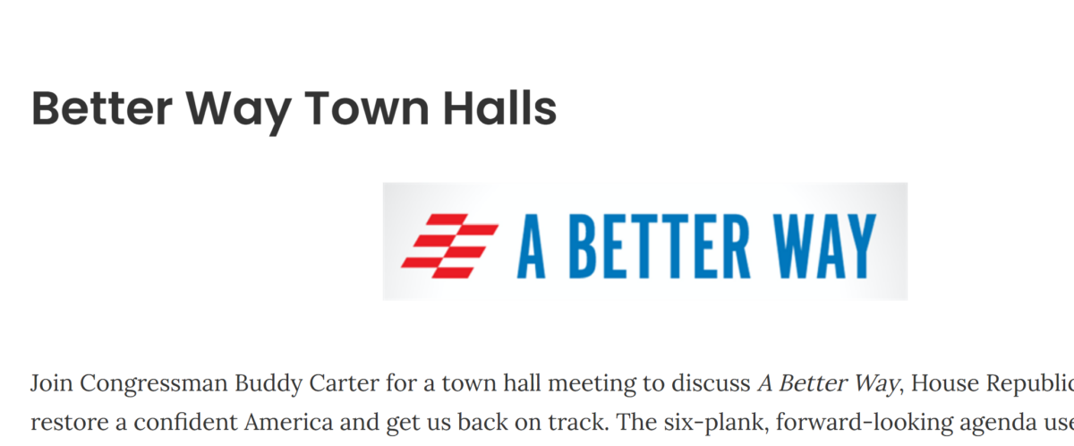 Screen shot for last public town hall by Carter, held in 2017