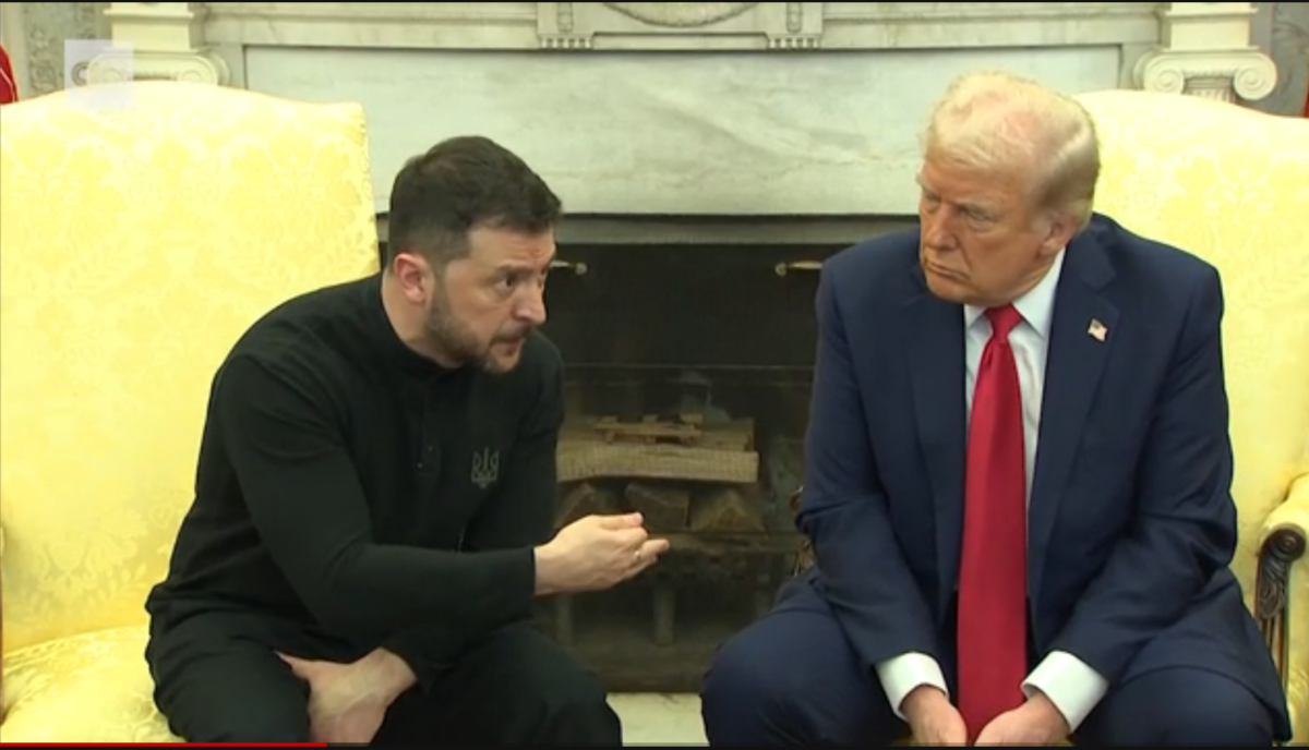 Screenshot of Trump and Zelensky at the meeting